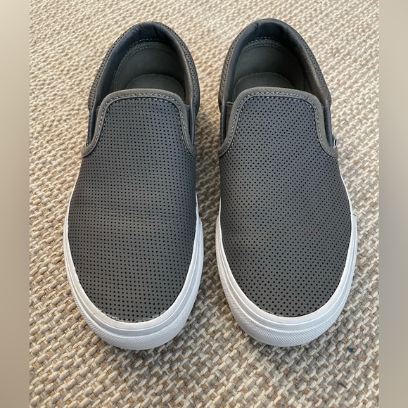 Vans Shoes - Vans Classic Slip-On Perf Leather, Smoked Pearl, Used, Women’s Sz 6/Men’s Sz 4.5